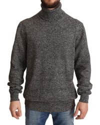 Grey for Men Dolce & Gabbana Roll-neck Cashmere Jumper in Brown Mens Clothing Sweaters and knitwear Turtlenecks 