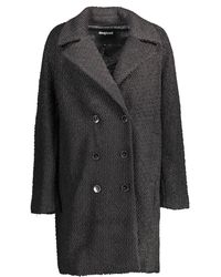 Desigual - Chic Wool-Blend Coat With Signature Accents - Lyst