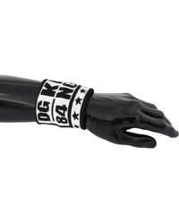 Save 42% Dolce & Gabbana Black White Wool Arm Warmer Dgmillennials Gloves Womens Mens Accessories Mens Gloves 