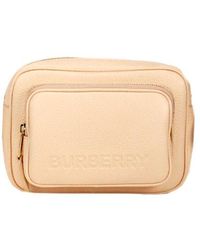 Burberry - Small Branded Peach Grainy Leather Camera Crossbody Bag - Lyst