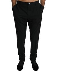 Dolce & Gabbana Cotton Tailored Pants in Black for Men Mens Clothing Trousers Slacks and Chinos Casual trousers and trousers 