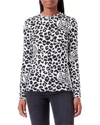 Love Moschino - Elegant Leopard Print Crewneck Sweater - Lyst