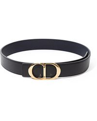 Dior - Elegant Leather Belt With Golden Buckle - Lyst