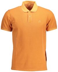 GANT - Orange Cotton Polo Shirt - Lyst