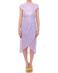 Licia Florio Cap Sleeve Below Dress Purple Mom10099