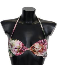 Dolce & Gabbana - Color Floral Swimsuit Beachwear Bikini Tops - Lyst