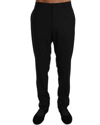 Dolce & Gabbana - Dolce Gabbana Black Wool Stretch Dress Trousers Pants - Lyst