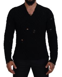 Dolce & Gabbana - Wool V-neck Knitted Pullover Sweater - Lyst