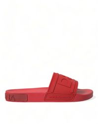 Dolce & Gabbana - Red Rubber Sandals Slippers Beachwear Shoes - Lyst