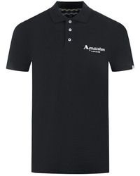 Aquascutum - Black Cotton Polo Shirt - Lyst