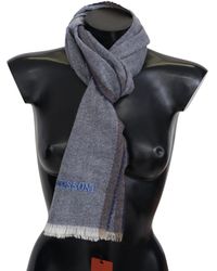 Missoni - Gray Striped Wool Unisex Neck Wrap Fringes Scarf - Lyst