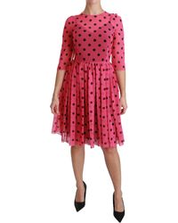 Dolce & Gabbana - Polka Dots A-line Knee Length Dress - Lyst