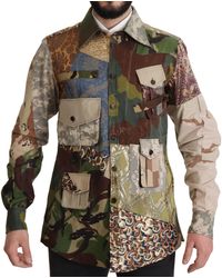 Dolce & Gabbana - Patchwork Camouflage Casual Shirt - Lyst