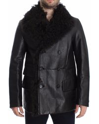 Dolce & Gabbana Lambskin Leather Trenchcoat Black Sig14063