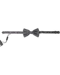 Dolce & Gabbana - Black White Pattern Adjustable Neck Papillon Bow Tie - Lyst
