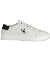 Calvin Klein - Sleek Lace-Up Sneakers With Logo Detail - Lyst