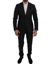 Dolce & Gabbana Crystal Bee Slim Fit 2 Piece Suit - Black