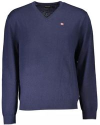 Napapijri - Elegant Wool V-Neck Sweater - Lyst