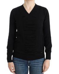 CoSTUME NATIONAL - V-neck Wool Sweater Black Sig12087 - Lyst