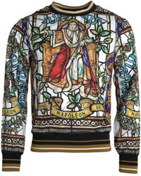 Dolce & Gabbana - Napoleon Print Crew Neck Pullover Sweater - Lyst