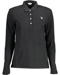 U.S. POLO ASSN. - Black Cotton Polo Shirt - Lyst