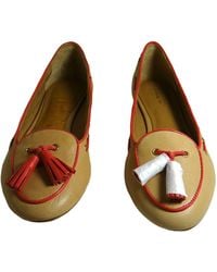COACH - Manika Soft Tan Leather Flat Shoes - Lyst