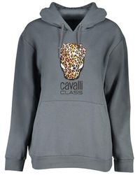 Class Roberto Cavalli - Elegant Hooded Fleece Sweatshirt - Lyst