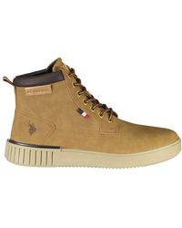 U.S. POLO ASSN. - Elegant Ankle Lace-Up Boots With Logo Detail - Lyst