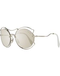 Miu Miu Mu50ss Mirrored Oval Sunglasses - Multicolor