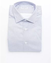 Robert Friedman - Elegant Light Blue Slim Collar Cotton Shirt - Lyst