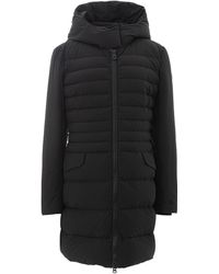Peuterey - Long Quilted Black Jacket - Lyst