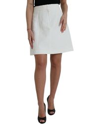 Dolce & Gabbana - Floral High Waist Brocade Mini Skirt - Lyst