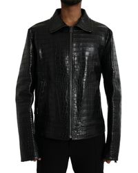 Dolce & Gabbana - Exotic Leather Full Zip Jacket - Lyst