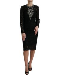 Dolce & Gabbana - Crystal-embellished Corded Lace And Tulle Dress - Lyst