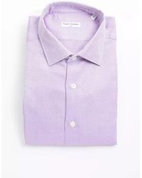 Robert Friedman - Chic Pink Cotton Slim Collar Shirt For Men - Lyst