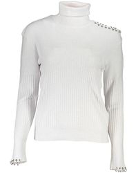 Patrizia Pepe - Chic Turtleneck Sweater With Contrast Details - Lyst