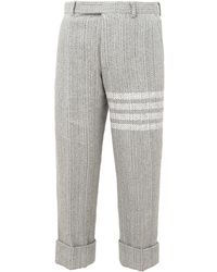 Thom Browne - Grey Tweed Trousers - Lyst