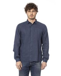DISTRETTO12 - Blue Linen Shirt - Lyst