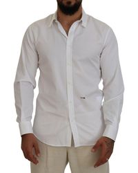 DSquared² - Dsqua2 Cotton Colla Long Sleeves Formal Shirt - Lyst