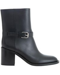 Burberry - Brown Leather Ankle Boots - Lyst