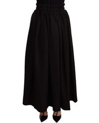 Dolce & Gabbana - Elegant High Waist Maxi A-Line Wool Skirt - Lyst