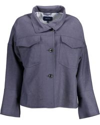 GANT - Blue Cotton Jackets & Coat - Lyst