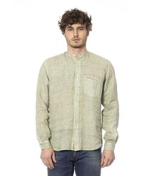 DISTRETTO12 - Green Linen Shirt - Lyst