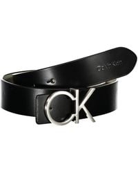 Calvin Klein - Reversible Leather Belt With Metal Buckle - Lyst