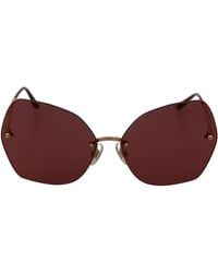 Dolce & Gabbana - Red Gold Dg2204 Butterfly Logo Eyewear Sunglasses - Lyst