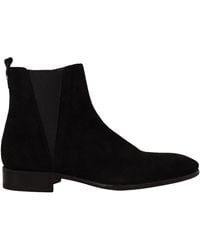 Dolce & Gabbana - Black Suede Leather Chelsea Boots Shoes - Lyst