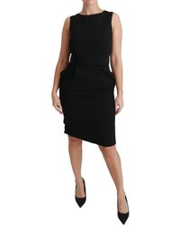 Dolce & Gabbana Sheath Stretch Formal Dress - Black