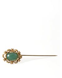 Dolce & Gabbana - Elegant-Tone Gemstone Pin Brooch - Lyst