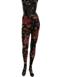 Dolce & Gabbana Synthetic Multicolour Floral Tulip Nylon Socks Womens Clothing Hosiery 