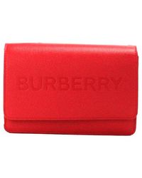 Burberry - Hampshire Small Embossed Logo Smooth Leather Crossbody Bag - Lyst